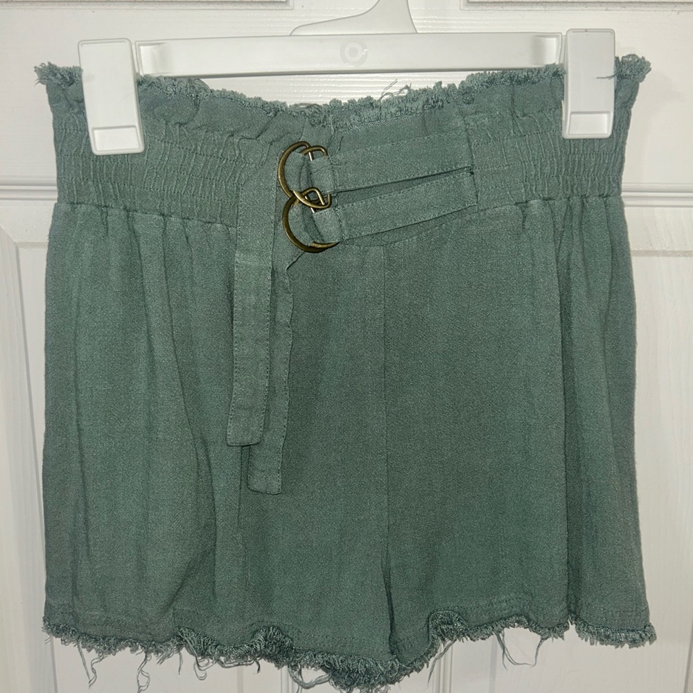 Elegant Teal High Waist Women's Shorts